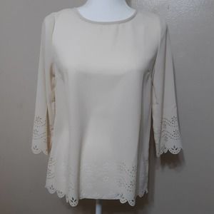 Alice Moon laser cut floral blouse sz S